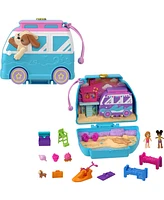 Polly Pocket Dolls and Playset, Travel Toys, Seaside Puppy Ride Compact