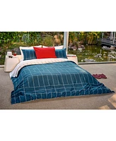 Lacoste Home Ashcombe 2 Piece Check Comforter Set, Twin