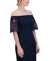 Eliza J Women's Lace Off-The-Shoulder Midi Dress