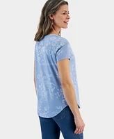 Style & Co Women's Printed V-Neck T-Shirt, Created for Macy's