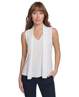 Tommy Hilfiger Women's Scarf-Overlay Sleeveless Top