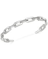Diamond Link Cuff Bangle Bracelet (1/6 ct. t.w.) in Sterling Silver