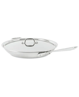 All-Clad D3 Stainless 3-Ply Bonded Cookware, 14" Fry Pan with Lid