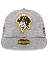 Men's New Era Gray Pittsburgh Pirates 2024 Clubhouse Low Profile 59FIFTY Fitted Hat
