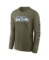 Men's Nike Olive Seattle Seahawks 2022 Salute To Service Long Sleeve T-shirt