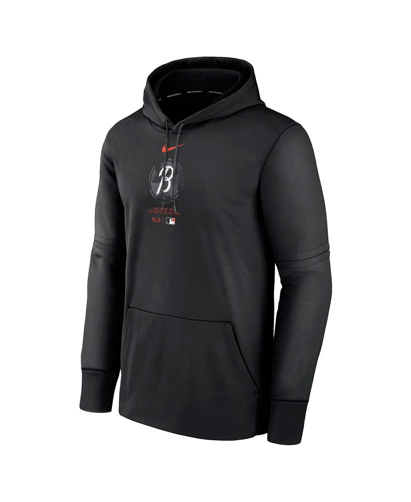 Men's Nike Black Baltimore Orioles City Connect Practice Performance Pullover Hoodie