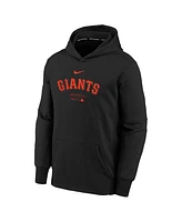 Big Boys Nike Black San Francisco Giants Authentic Collection Performance Pullover Hoodie