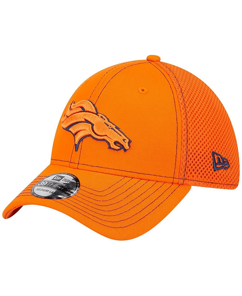 Men's New Era Orange Denver Broncos Team Neo Pop 39THIRTY Flex Hat