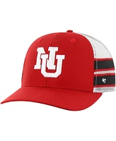 Men's '47 Brand Scarlet Distressed Nebraska Huskers Straight Eight Adjustable Trucker Hat