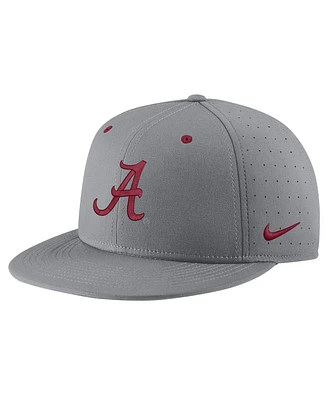 Men's Nike Gray Alabama Crimson Tide Usa Side Patch True AeroBill Performance Fitted Hat