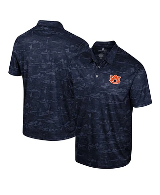 Men's Colosseum Navy Auburn Tigers Daly Print Polo Shirt