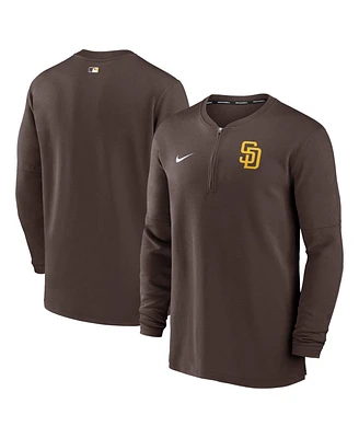 Men's Nike Brown San Diego Padres Authentic Collection Game Time Performance Quarter-Zip Top
