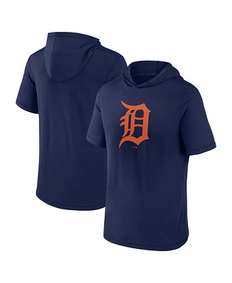 Men's Fanatics Navy Detroit Tigers Short Sleeve Hoodie T-shirt