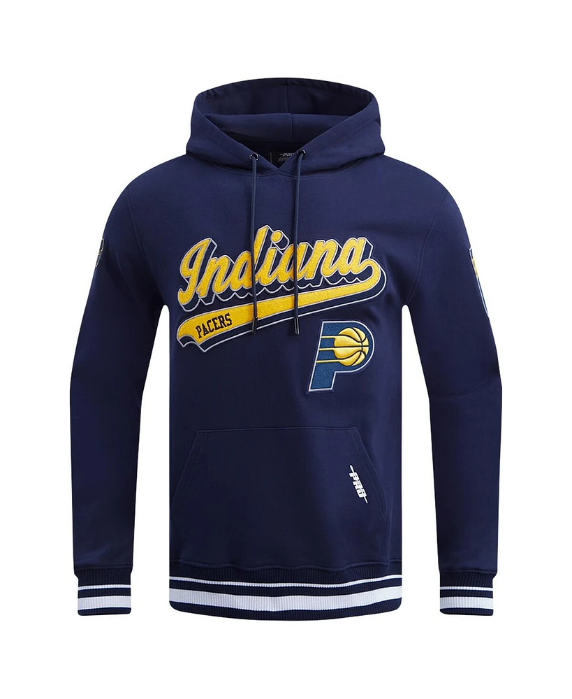 Men's Pro Standard Navy Indiana Pacers Script Tail Pullover Hoodie