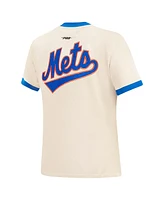 Women's Pro Standard Cream New York Mets Retro Classic Ringer T-shirt