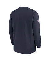 Men's Nike Navy Chicago Bears 2023 Sideline Throwback Heavy Brushed Waffle Long Sleeve Top
