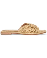 Dolce Vita Women's Alanzo Raffia Buckle Slide Flat Sandals