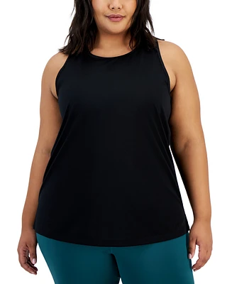 Id Ideology Plus Solid Birdseye Mesh Racerback Tank Top, Created for Macy's