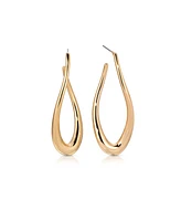 Ettika Oblong 18k Gold Plated Abstract Hoop Earring