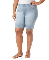 Gloria Vanderbilt Plus Shape Effect Pull-On Denim Bermuda Shorts