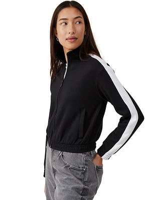 Cotton On Women's Retro Sporty Cropped Zip Up