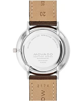 Movado Men's Silhouette Swiss Quartz Chocolate Brown Leather Watch 40mm