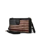 Mkf Collection Kiara Smartphone and Wallet Convertible Patriotic Crossbody Bag by Mia K