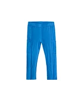 Child Girl Evelyn Azure Solid Jersey Leggings with Pockets