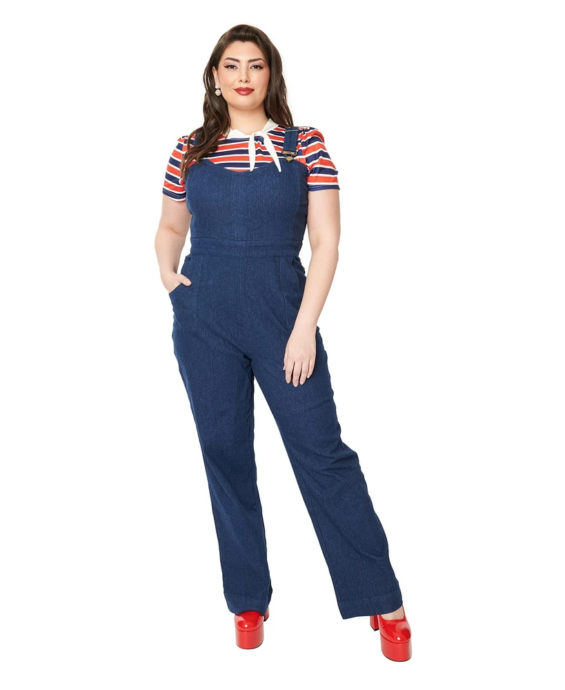 Plus Wide Leg Overall Dungaree Pants