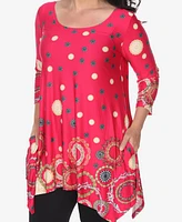 White Mark Plus Erie 3/4 Sleeve Tunic Top