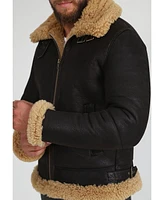 Furniq Uk Men's Shearling Raf B3 Aviator Jacket