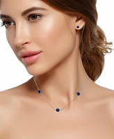 Two-Pc. Set White Cultured Freshwater Pearl (6mm) Collar Necklace & Stud Earrings 18k gold