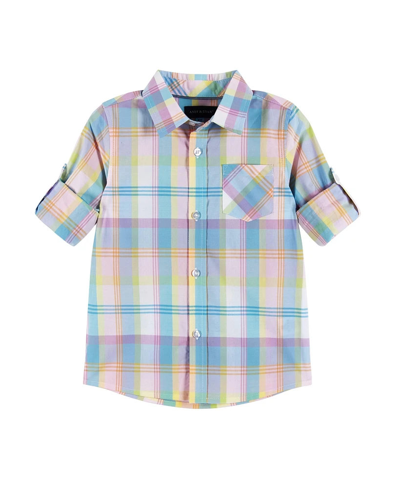 Toddler/Child Boys Plaid Two-Fer Shirt