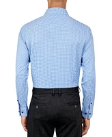 Men's Recycled Slim Fit Gingham Performance Stretch Cooling Comfort Dress Shirt