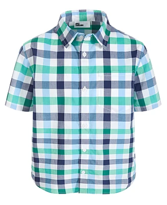 Epic Threads Toddler & Little Boys Short-Sleeve Cotton Checkered Shirt, Created for Macy's