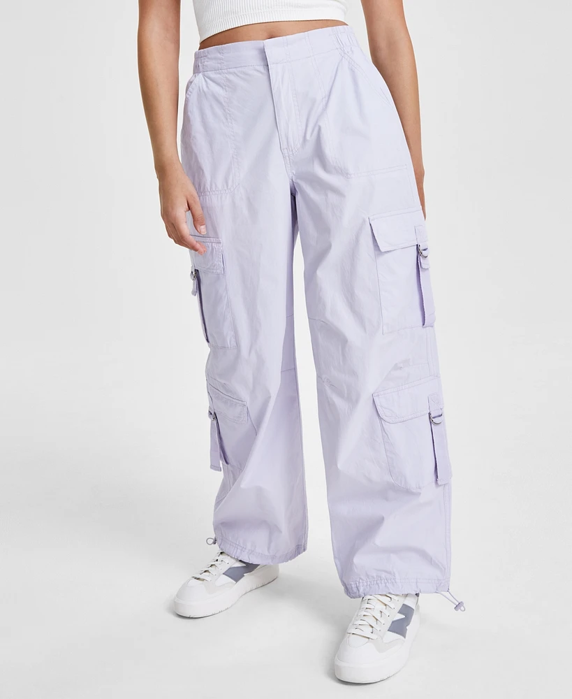 Celebrity Pink Juniors' Cotton High-Rise Baggy Cargo Pants