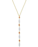 Ruby (1/6 ct. t.w.) & Diamond (1/5 ct. t.w.) Lariat Necklace in 10k Gold, 16-1/2" + 1-1/2" extender