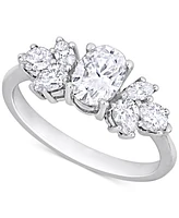 Moissanite Mixed-Cut Engagement Ring (2 ct. t.w.) 10k White Gold