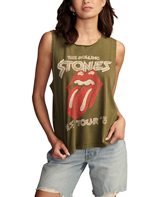 Lucky Brand Women's Rolling Stones Braided-Back Muscle Tank