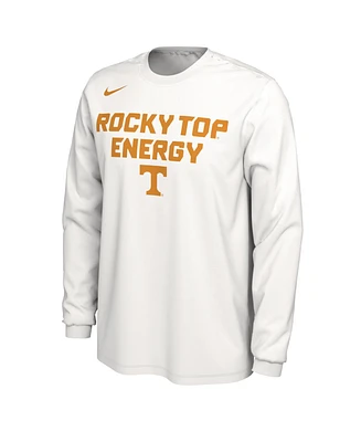 Men's Nike White Tennessee Volunteers 2024 On Court Bench Long Sleeve T-shirt