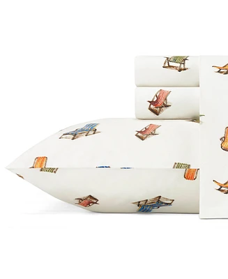 Tommy Bahama Beach Chairs Cotton Percale 4 Piece Sheet Set