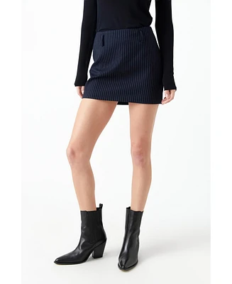 Women's Low Rise Striped Mini Skirt