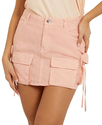 Guess Women's Devon Cargo Denim Mini Skirt