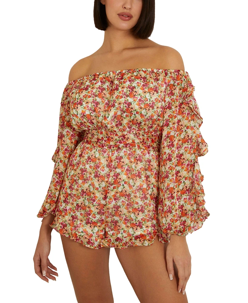 Guess Women's Gemma Off-The-Shoulder Romper