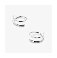 Ana Luisa Double Hoop Earrings - Harley Silver