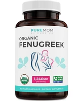 Pure Co Usda Fenugreek Capsules - Lactation Supplement for Increased Breast Milk Supply - Herbal Breastfeeding Support - Aid for Mothers