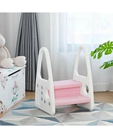 Slickblue Kids Step Stool with Armrest for Kitchen Toilet Potty Training