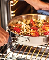 All-Clad D3 Stainless 3-Ply Bonded Cookware, 14" Fry Pan with Lid