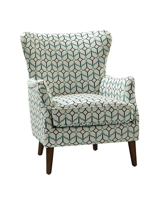 Hulala Home Lammey Comfy Floral Fabric Pattern Armchair with Wingback Design