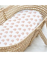 The Peanutshell Boho Bassinet Sheets for Newborn Baby Girl or Baby Boys, 4 Pack Set